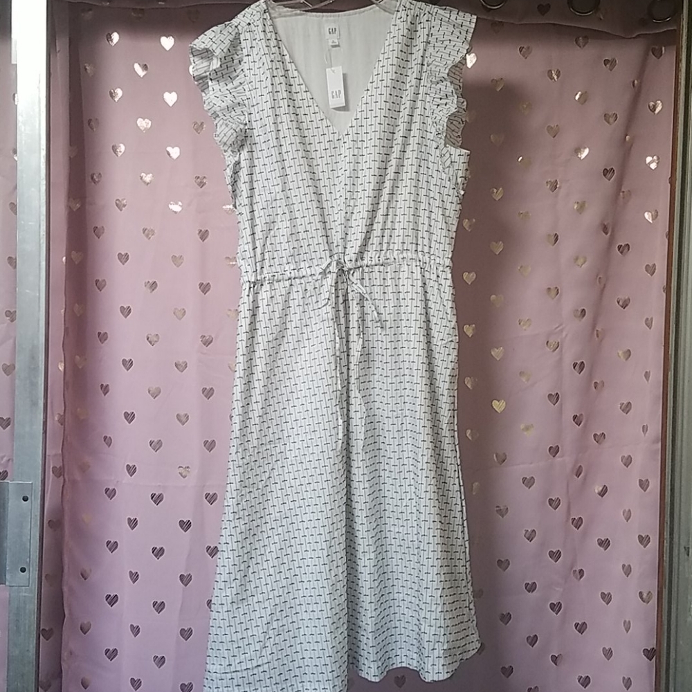Gap ruffle sleeve midi dress